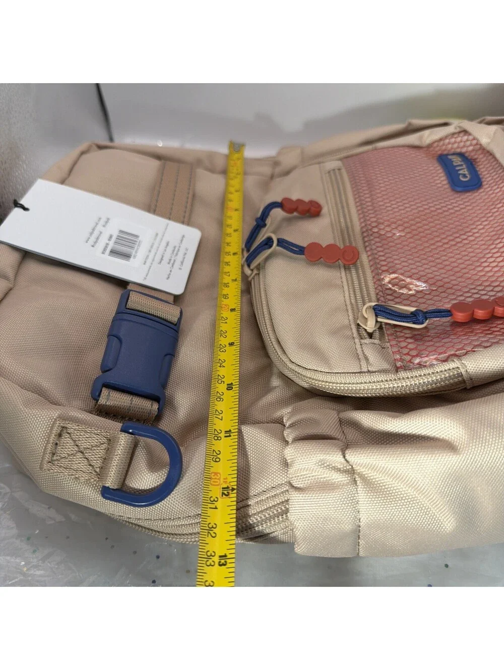 Calpak Kids Backpack Bundle Khaki Lunch Bag Pencil Case Pizza Pluffy Charm NWT